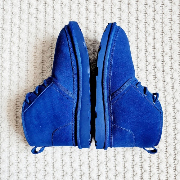 UGG Neumel II Chukka Boots Unisex Dive Blue Leather Suede Wool Lined Big Kid 3 - Picture 6 of 16